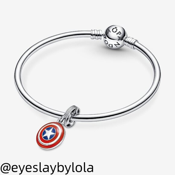 Pandora Marvel The Avengers Captain America Shield Dangle Charm - Picture 6 of 6